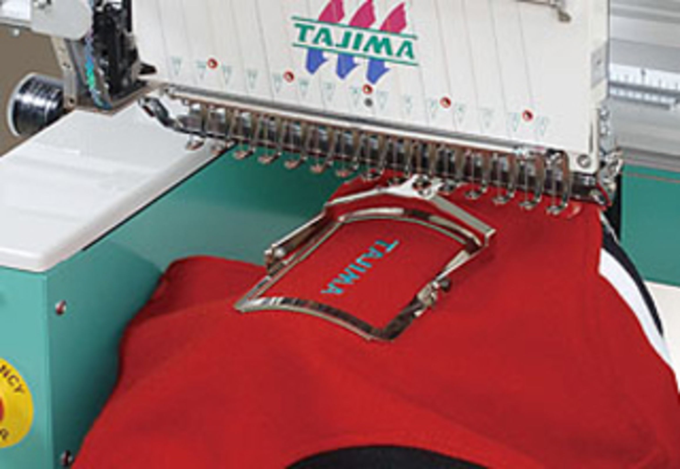 The EPCC  can also embroider onto hard to reach areas  such as pockets, gloves and socks