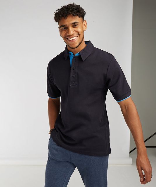 Front Row Contrast Cotton Piqué Polo Shirt