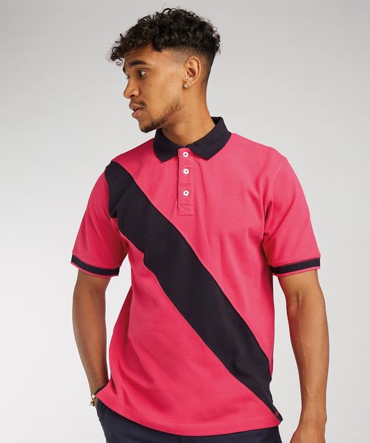 Front Row Diagonal Stripe Cotton Piqué Polo Shirt