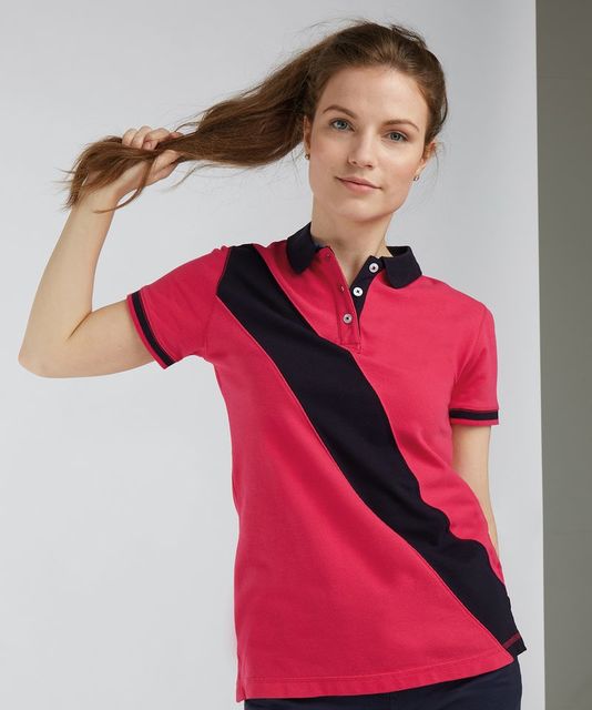 Front Row Ladies Diagonal Stripe Cotton Piqué Polo Shirt