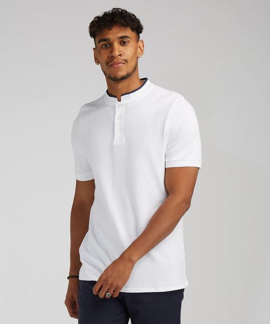 Front Row Stand Collar Stretch Polo Shirt