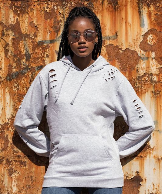 AWDis Distressed Hoodie