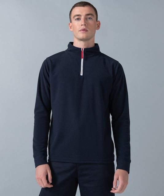 Finden and Hales Zip Neck Piped Micro Fleece