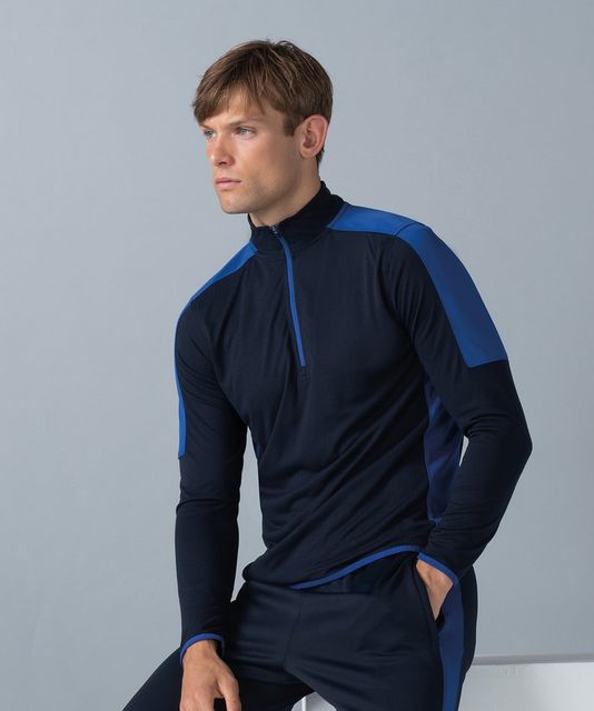 Finden and Hales Contrast Zip Neck Midlayer Top