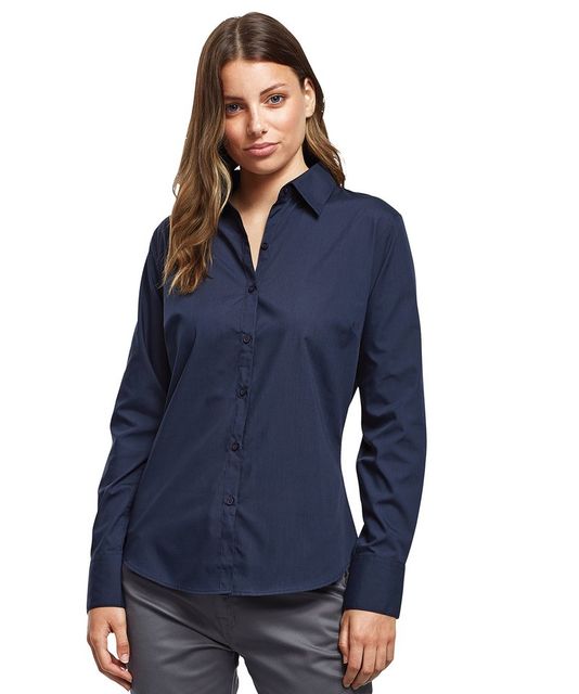 Premier Ladies Long Sleeve Poplin Blouse