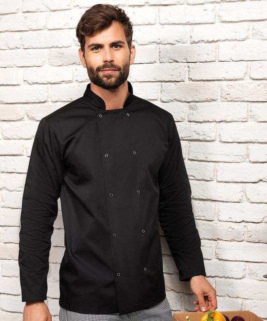 Premier Unisex Long Sleeve Stud Front Chef's Jacket
