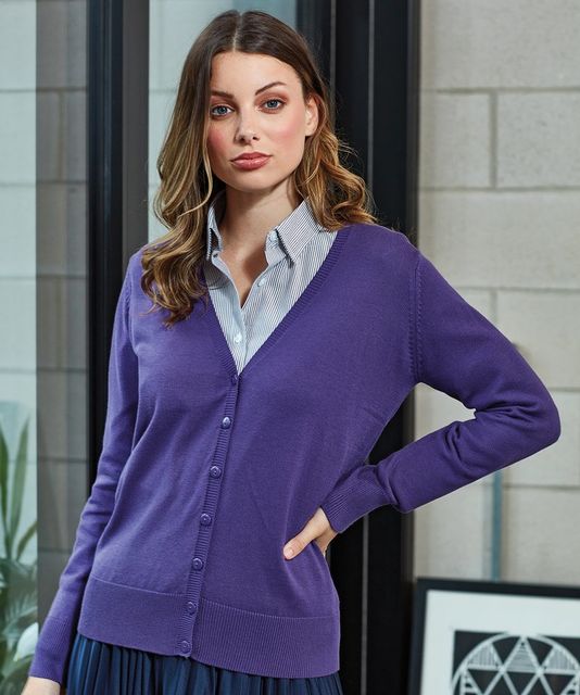 Premier Ladies Cotton Acrylic V Neck Cardigan