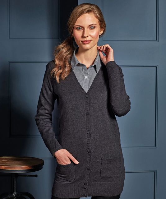 Premier Ladies Longline V Neck Cardigan