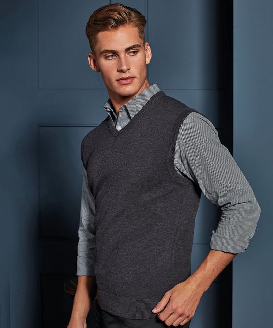 Premier Sleeveless Cotton Acrylic V Neck Sweater