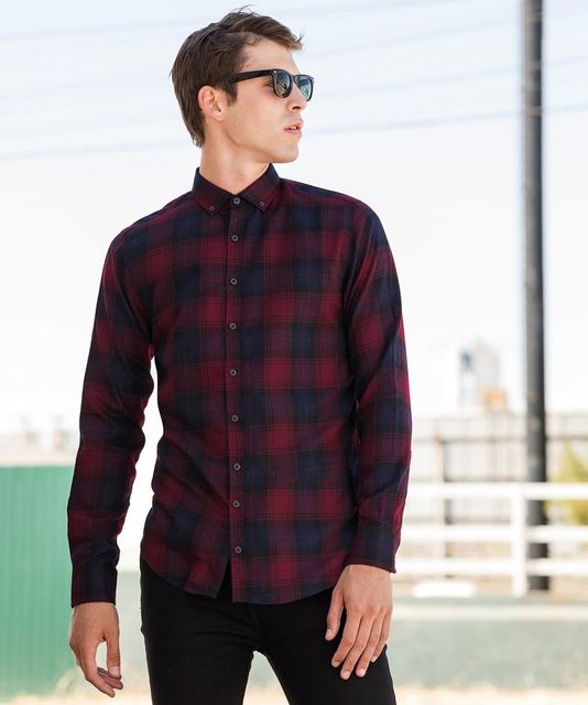SF Men Brushed Check Casual Shirt