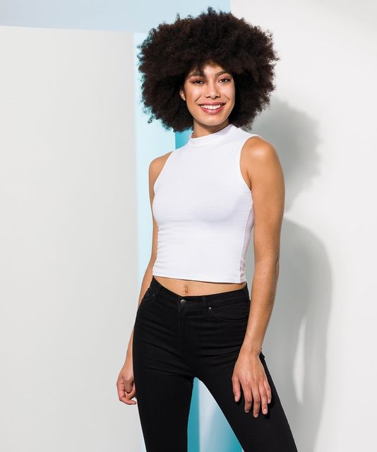 SF Ladies High Neck Crop Vest