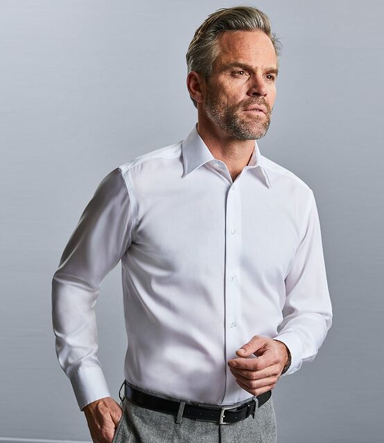 Russell Collection Long Sleeve Tailored Ultimate Non-Iron Shirt