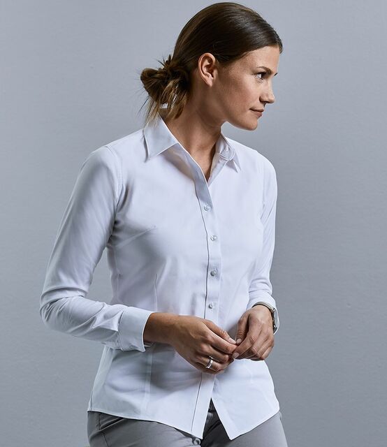 Russell Collection Ladies Long Sleeve Tailored Coolmax® Shirt