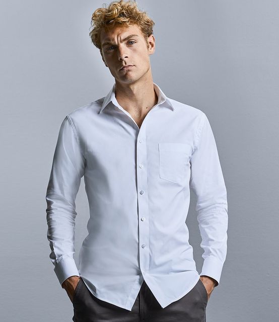 Russell Collection Long Sleeve Tailored Coolmax® Shirt