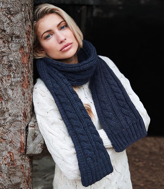 Beechfield Cable Knit Melange Scarf