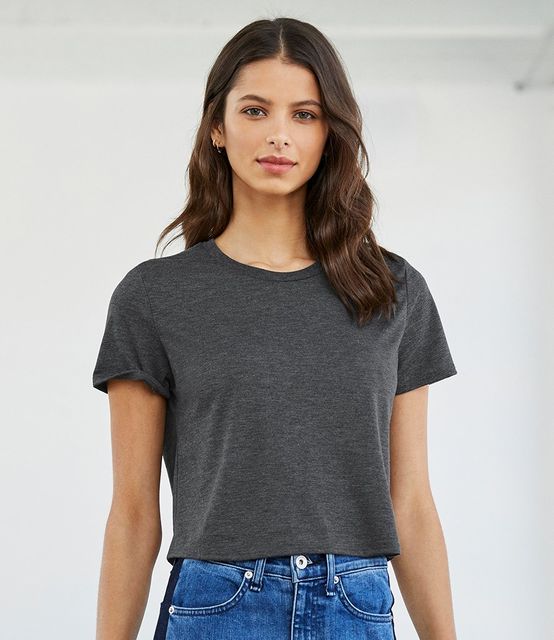 Bella Ladies Flowy Cropped T-Shirt