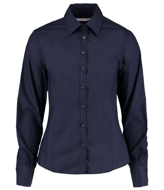 Kustom Kit Ladies Long Sleeve Tailored Business Shirt