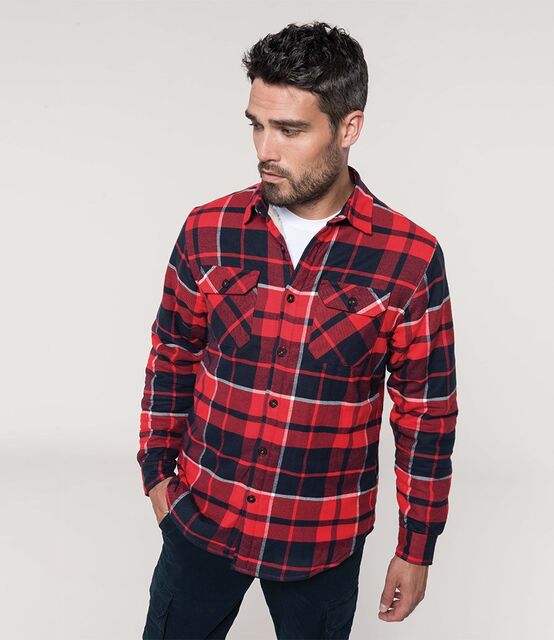 Kariban Sherpa Lined Checked Shirt Jacket