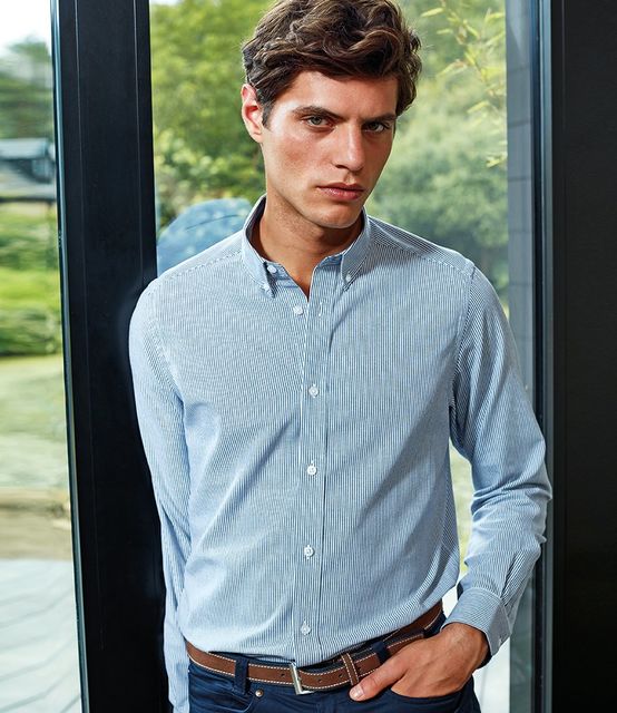 Premier Long Sleeve Striped Oxford Shirt