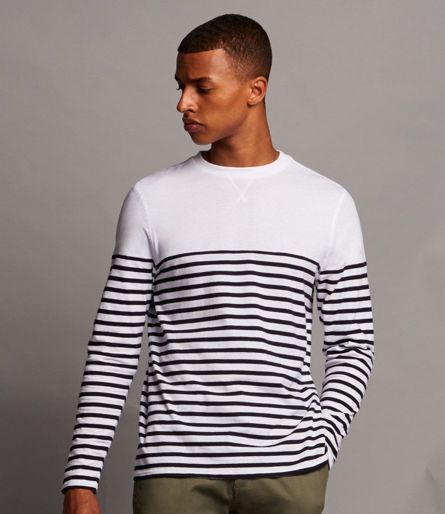 Front Row Long Sleeve Breton Stripe T Shirt