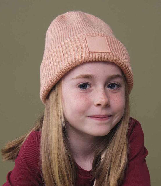 Beechfield Kids Deep Cuffed Tonal Patch Beanie