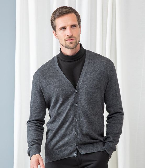 Henbury Lightweight Cotton Acrylic V Neck Cardigan