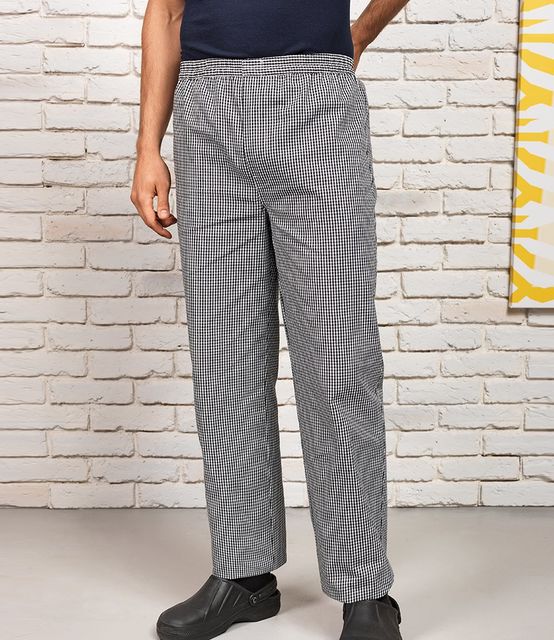 Premier Pull On Chef's Check Trousers