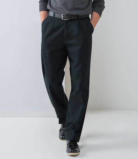 Henbury Front Pleat Chino Trousers