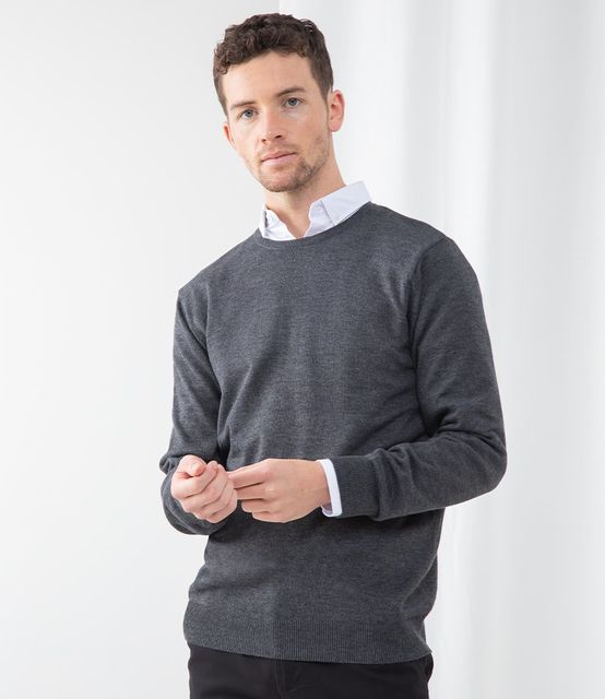 Henbury Lightweight Cotton Acrylic Crew Neck Sweater