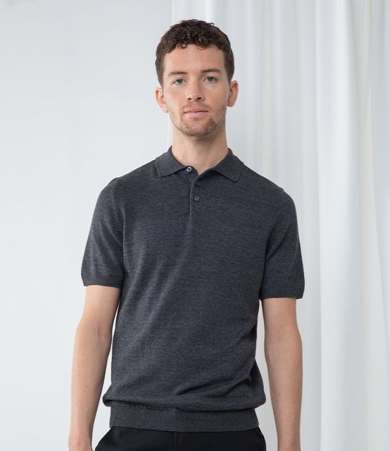 Henbury Knitted Short Sleeve Polo Shirt