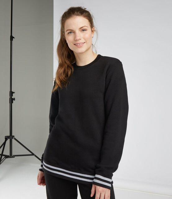 Front Row Unisex Striped Cuff Sweatshirt