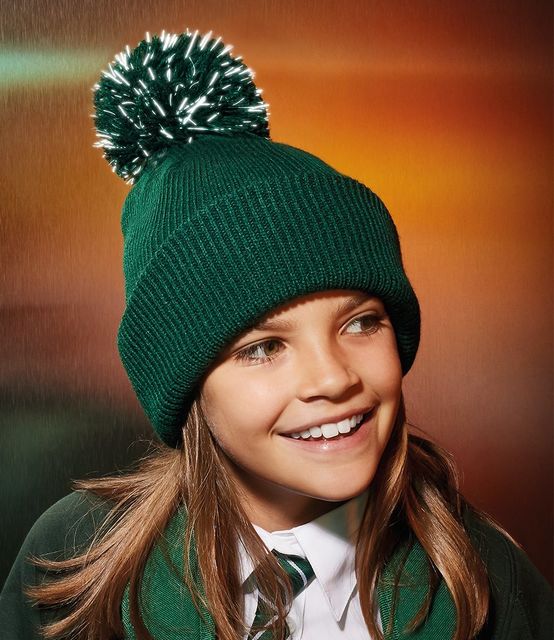 Beechfield Kids Reflective Bobble Beanie