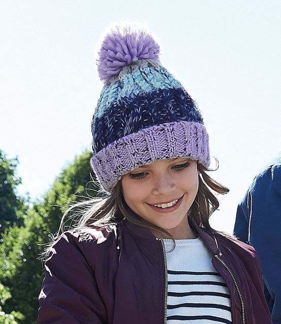 Beechfield Junior Corkscrew Pom Pom Beanie
