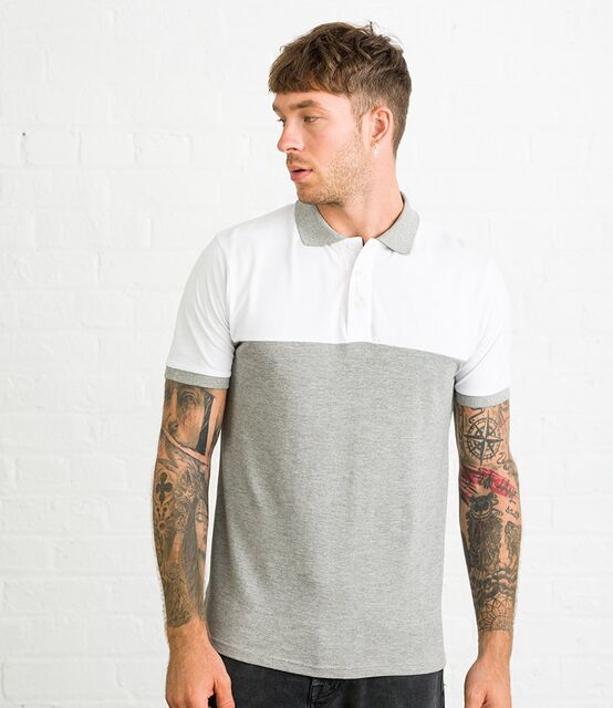 AWDis Colour Block Piqué Polo Shirt