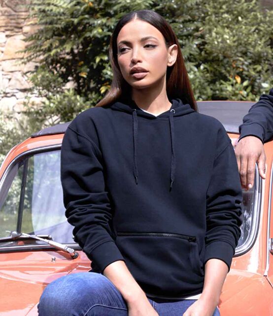 Kustom Kit Regular Fit Piqué Zipped Pocket Hoodie