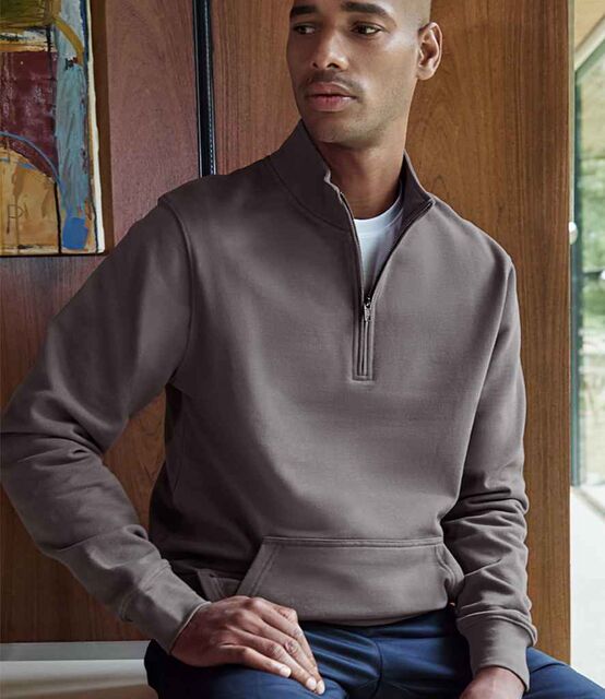 Kustom Kit Regular Fit 1/4 Zip Piqué Sweatshirt