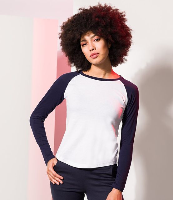 Ladies T-Shirts - Contrast Long Sleeve