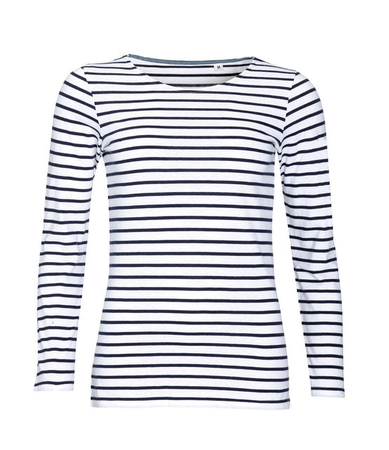SOL'S Ladies Marine Long Sleeve Stripe T-Shirt