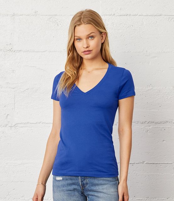 Bella Jersey Deep V Neck T-Shirt