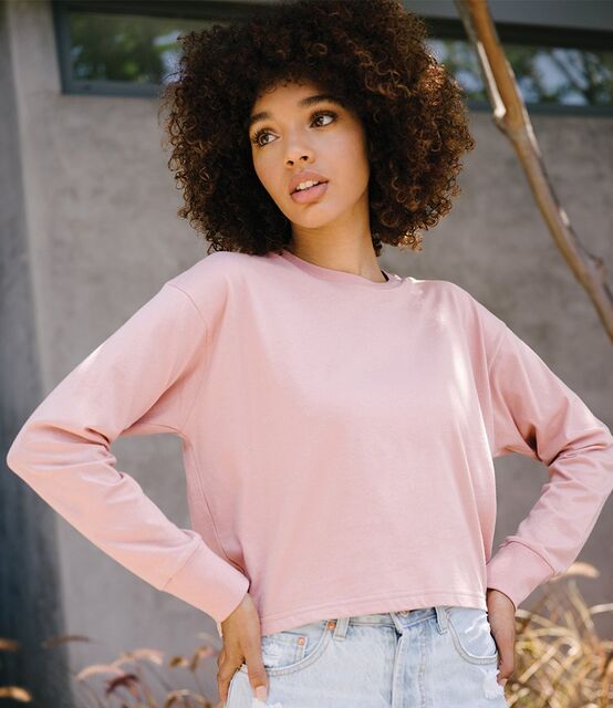 Next Level Ladies Long Sleeve Cropped T-Shirt