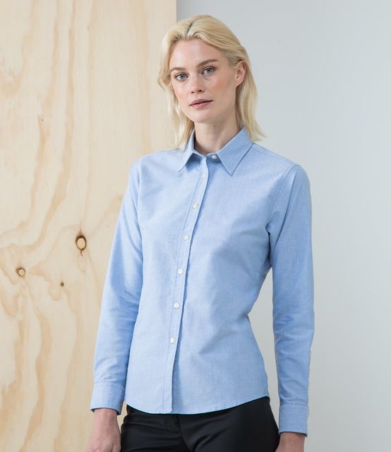 Henbury Ladies Long Sleeve Classic Oxford Shirt