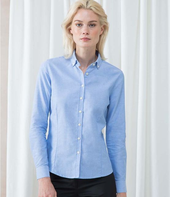 Henbury Ladies Modern Long Sleeve Regular Fit Oxford Shirt