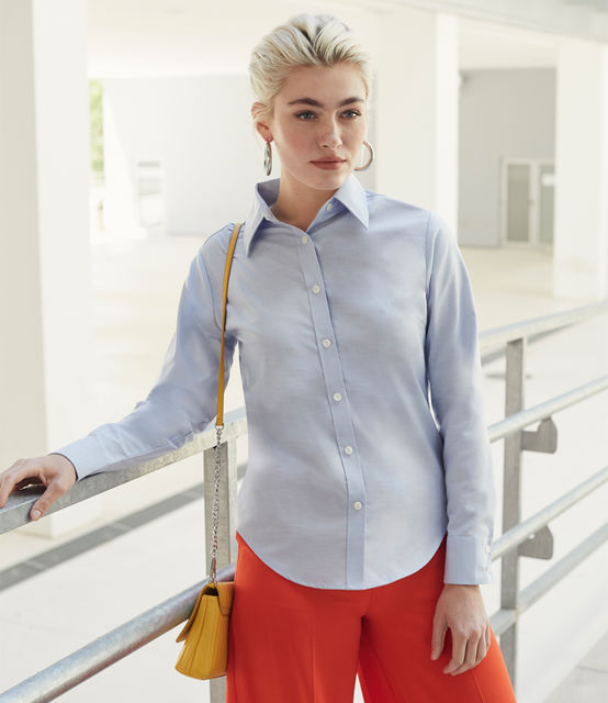 Fruit of the Loom Lady Fit Long Sleeve Oxford Shirt
