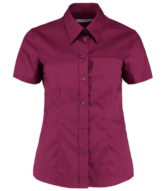 Kustom Kit Ladies Premium Short Sleeve Tailored Oxford Shirt