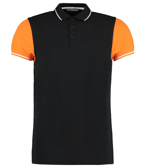 Kustom Kit Contrast Tipped Piqué Polo Shirt