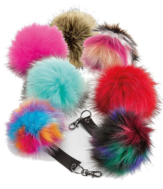 Beechfield Faux Fur Pop Pom Key Ring