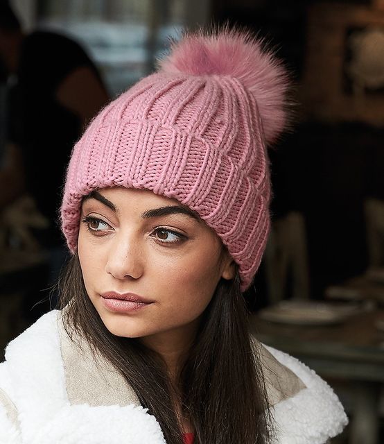 Beechfield Verbier Fur Pop Pom Beanie
