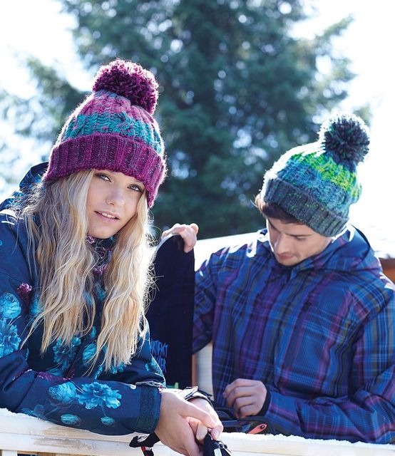 Beechfield Corkscrew Pom Pom Beanie