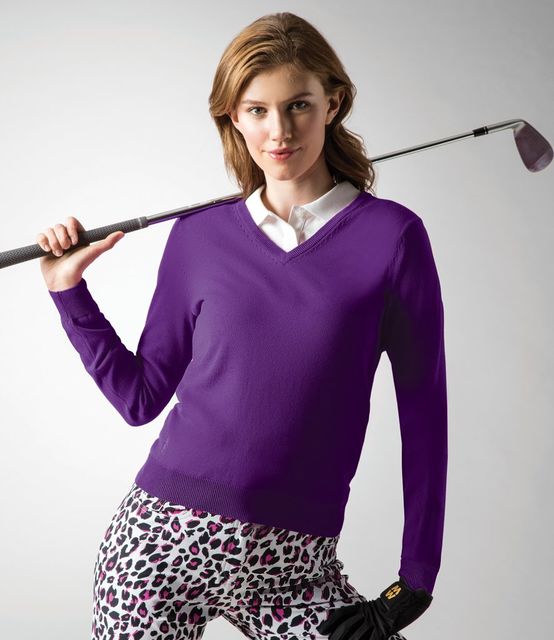 Glenmuir Ladies V Neck Cotton Sweater