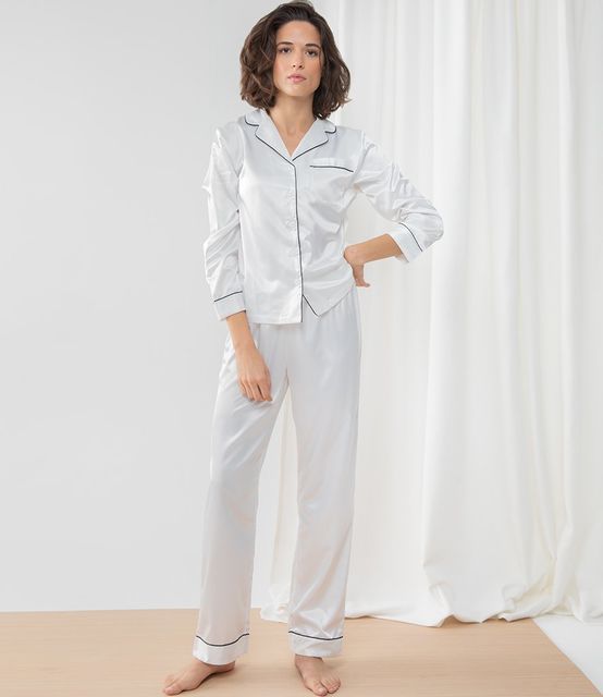 Towel City Ladies Satin Long PJ's